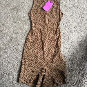 SKIMS Brown Logo Mini Romper